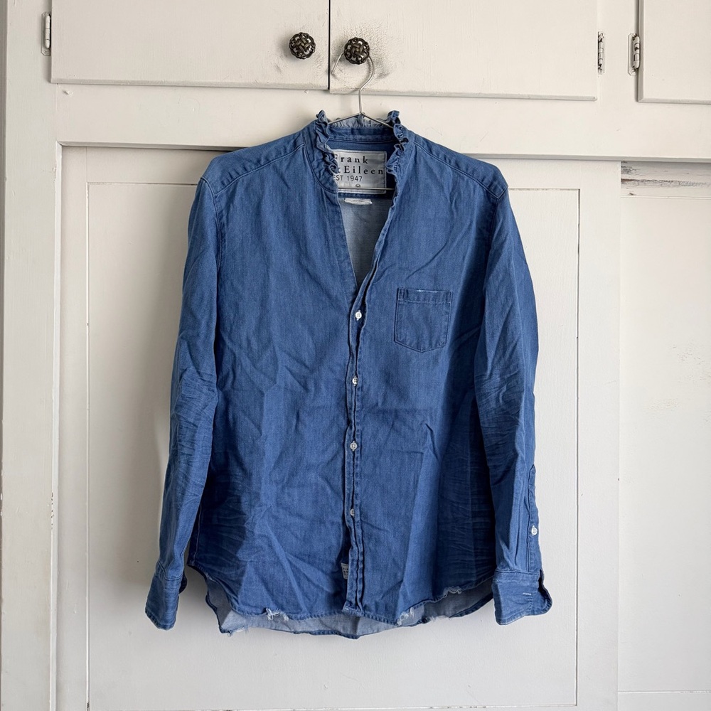Frank & Eileen Ruffle Eileen Denim Shirt